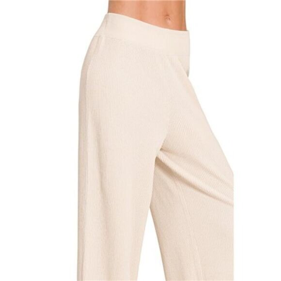 Zenana Viscose Ribbed Sweater Pants - Picture 3 of 3